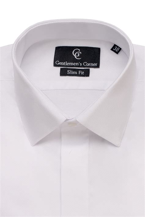 White Gothic 'CD' Logo Piqué Cotton Dress Shirt 